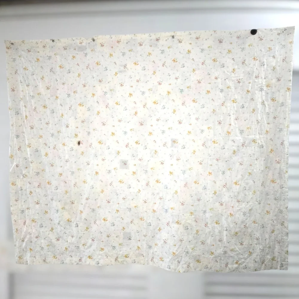 VTG Handmade Scrappy Patchwork Quilt Distressed 70x84 Scrap Fabric Floral Border
